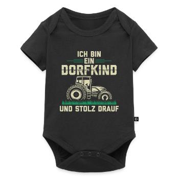 Ich Bin Ein Dorfkind und Stolz Drauf Bauer - Baby Premium Kurzarmbody - Schwarz - Vorne