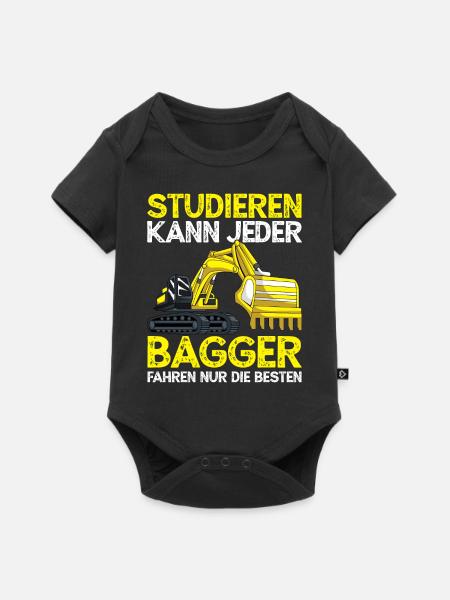 Baggerfahrer Studieren Kann Jeder Bagger - Baby Premium Kurzarmbody - Schwarz