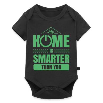 My house is smarter than you Smart Home Smartes - Baby Premium short-sleeve bodysuit - black - Front