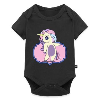 Einhorn Einhorn - Baby Premium Kurzarmbody - Schwarz - Vorne