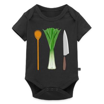 Leeks Vegetarian Cooking Wooden Spoon Job Professions - Baby Premium short-sleeve bodysuit - black - Front