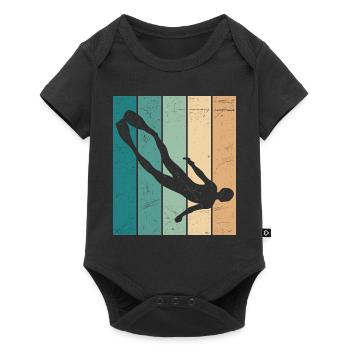 Freitauchen Retro Freitaucher Apnoetaucher Apnoe - Baby Premium Kurzarmbody - Schwarz - Vorne