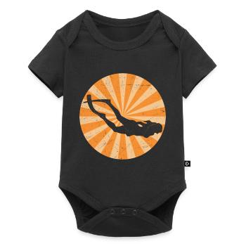 Freitauchen Vintage Freitaucher Apnoetaucher Apnoe - Baby Premium Kurzarmbody - Schwarz - Vorne