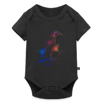 Farbenfrohe Laufente - Baby Premium Kurzarmbody - Schwarz - Vorne