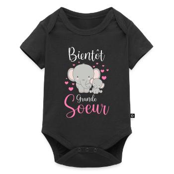 Enfant, Future Grande Soeur Bientôt Grande Soeur - Body à manches courtes Premium Bébé - noir - Devant