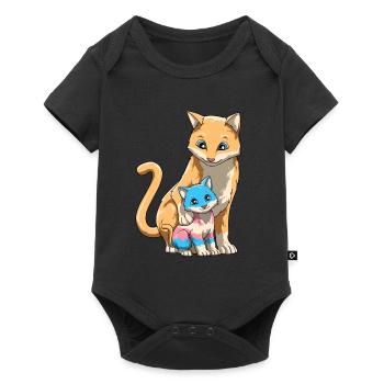 Transgender Stolz Mama Katze Mutter Tochter Sohn - Baby Premium Kurzarmbody - Schwarz - Vorne