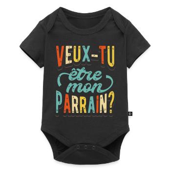 Veux Tu Etre Mon Parrain - Body à manches courtes Premium Bébé - noir - Devant