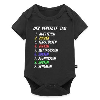 Der Perfekte Tag Zocken - Baby Premium Kurzarmbody - Schwarz - Vorne