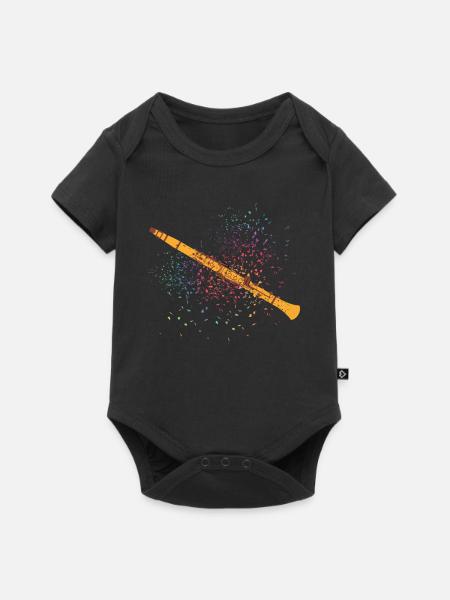 Klarinette - Baby Premium Kurzarmbody - Schwarz