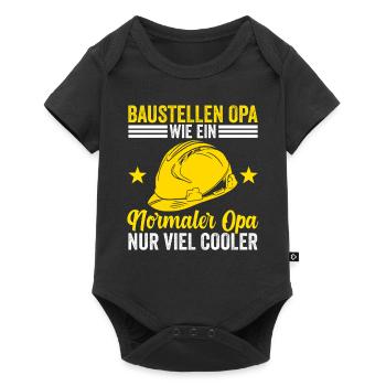 Baustelle Opa Großvater Architekt Bauleiter - Baby Premium Kurzarmbody - Schwarz - Vorne