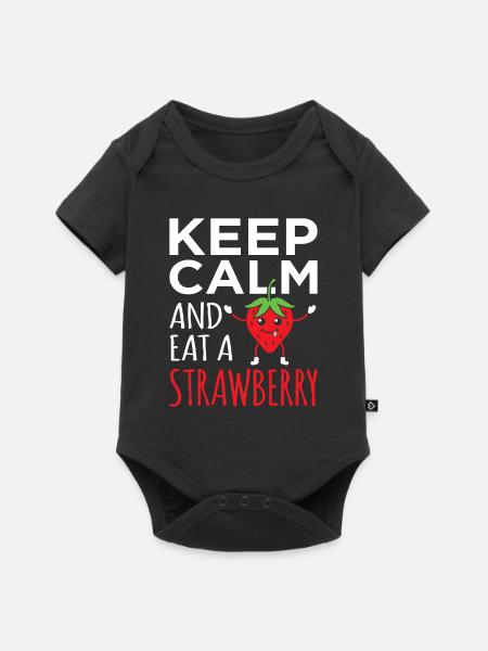 Erdbeere - Baby Premium Kurzarmbody - Schwarz