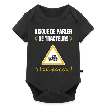 Risque de parler de tracteurs à tout moment - Body à manches courtes Premium Bébé - noir - Devant