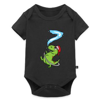 7th Birthday Dinosaur Fire Brigade Gift - Baby Premium short-sleeve bodysuit - black - Front
