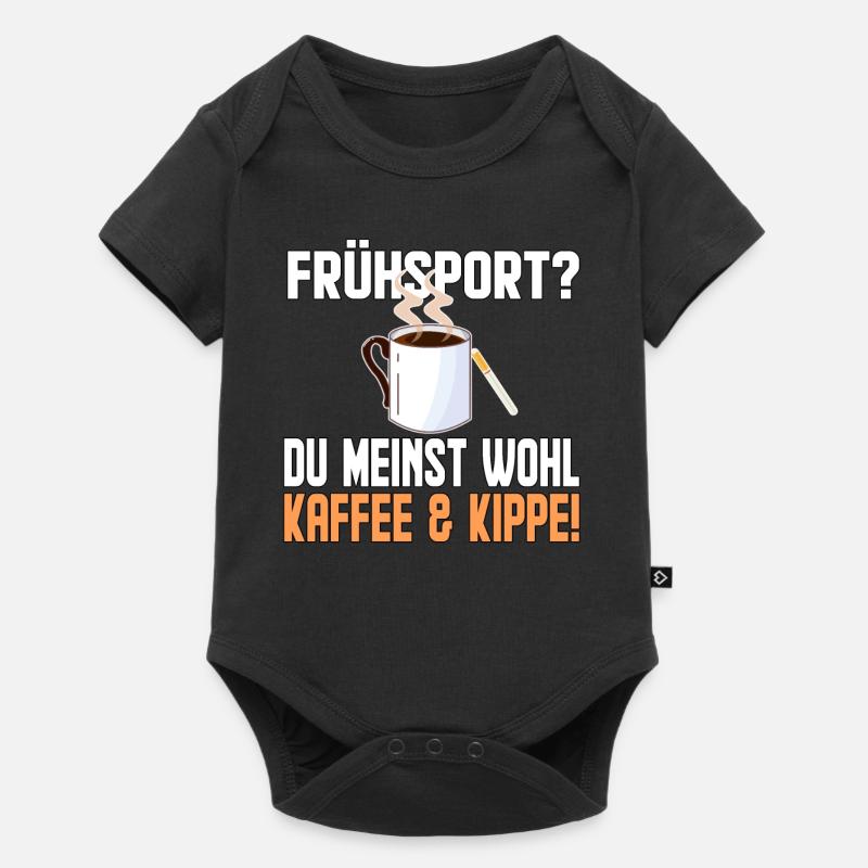 Kaffe und Kippe - Baby Premium Kurzarmbody - Schwarz
