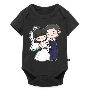 Couple de mariage - Body à manches courtes Premium Bébé - noir - Devant