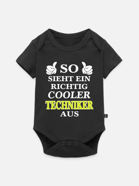 SO SIEHT EIN RICHTIG COOLER TECHNIKER AUS - Baby Premium Kurzarmbody - Schwarz
