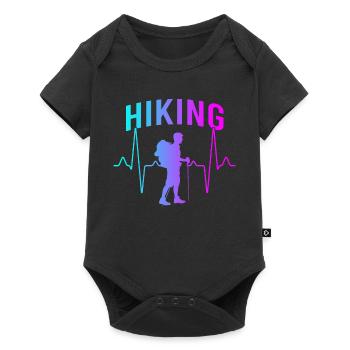 Wandern Herzschlag - Baby Premium Kurzarmbody - Schwarz - Vorne
