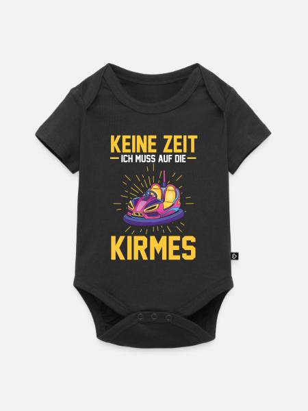 Keine Zeit ich muss auf die Kirmes - Baby Premium Kurzarmbody - Schwarz