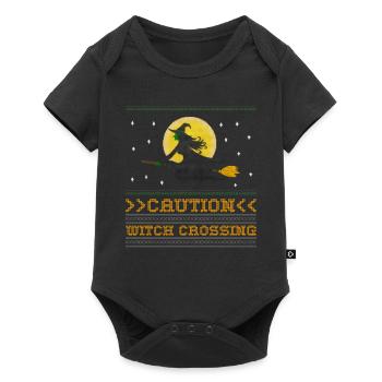 Sorcière Avec Le Bealon Ugly Halloween 2021 Caution femmes - Body à manches courtes Premium Bébé - noir - Devant