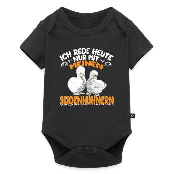 Seidenhühner Silkie Hühner Seidenhuhn Geschenk - Baby Premium Kurzarmbody - Schwarz - Vorne