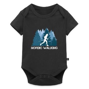 Nordic walking in beautiful nature - Baby Premium short-sleeve bodysuit - black - Front