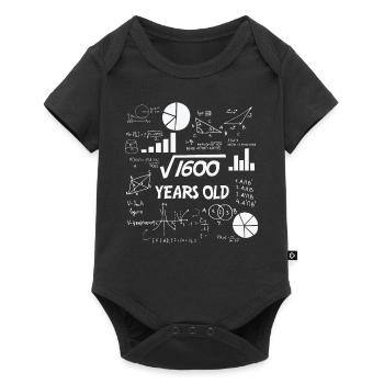Square root 1600 = 40 years old - birthday - Baby Premium short-sleeve bodysuit - black - Front