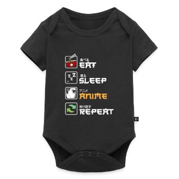 Eat Sleep Anime Repeat Kawaii Japanese Manga Fan - Baby Premium short-sleeve bodysuit - black - Front