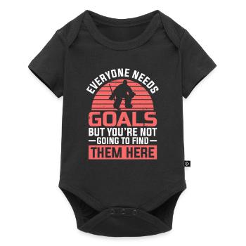 Gardien de but de hockey Tout le monde a besoin de buts Joueur de hockey - Body à manches courtes Premium Bébé - noir - Devant