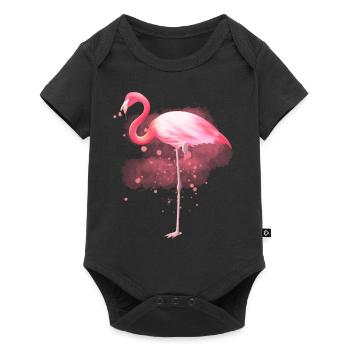 Flamingo Design Watercolor Cute Wild Bird Graphic - Baby Premium Kurzarmbody - Schwarz - Vorne