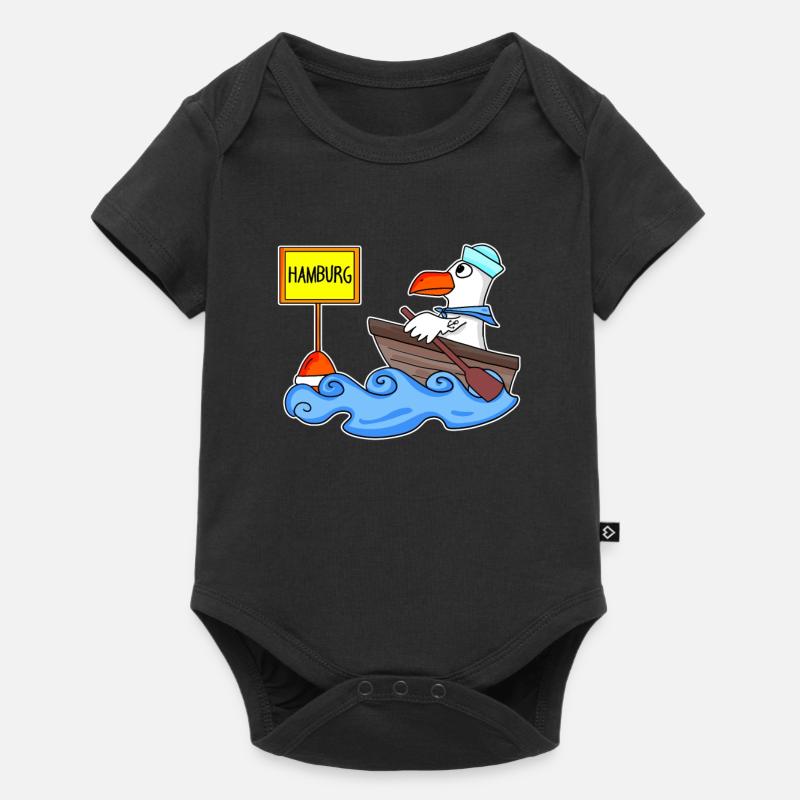 Hamburg Möwe Boot - Baby Premium Kurzarmbody - Schwarz