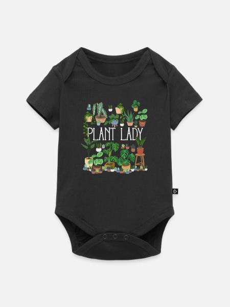 Plant Lady - Baby Premium Kurzarmbody - Schwarz