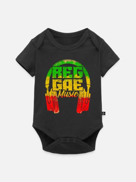 Reggae Musik - Baby Premium Kurzarmbody - Schwarz