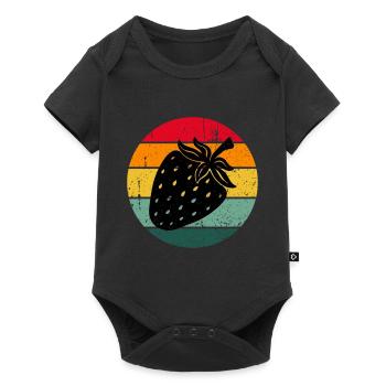 Vintage Retro Strawberry Fruit Fruit Strawberries - Baby Premium short-sleeve bodysuit - black - Front