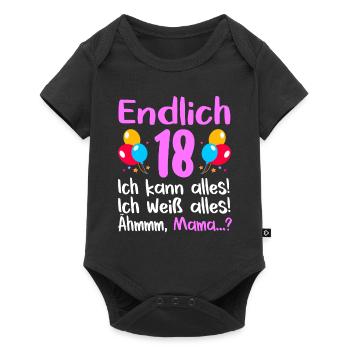 18. Geburtstag Endlich 18 Jahre Geschenk - Baby Premium Kurzarmbody - Schwarz - Vorne