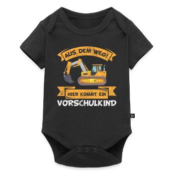 Vorschulkind Vorschule Schulanfang Bagger - Baby Premium Kurzarmbody - Schwarz - Vorne