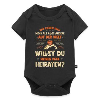 Heiratsantrag Stiefvater - Baby Premium Kurzarmbody - Schwarz - Vorne