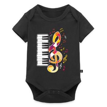 Piano Musique Touches piano piano clavier - Body à manches courtes Premium Bébé - noir - Devant