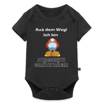 Lustiges Atemschutzgeräteträger Feuerwehr Geschenk - Baby Premium Kurzarmbody - Schwarz - Vorne