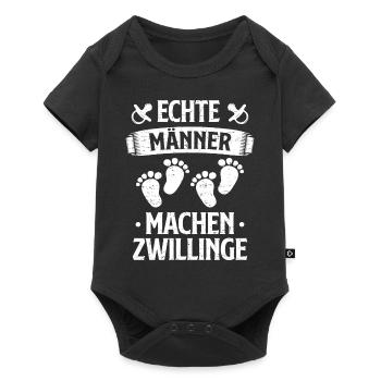 Echte Männer Machen Zwillinge Vater von Zwillingen - Baby Premium Kurzarmbody - Schwarz - Vorne