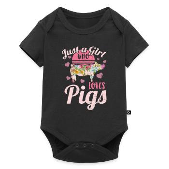 Pig Pig Pigs Domestic pig - Baby Premium short-sleeve bodysuit - black - Front