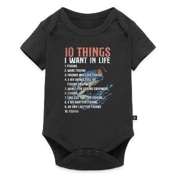 Fishing Vintage - Baby Premium short-sleeve bodysuit - black - Front