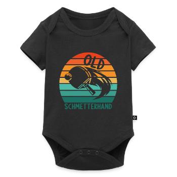 Tischtennis Retro Spieler Old Schmetterhand - Baby Premium Kurzarmbody - Schwarz - Vorne