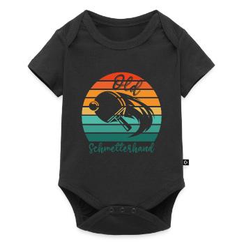 Tischtennis Retro Spieler Old Schmetterhand - Baby Premium Kurzarmbody - Schwarz - Vorne
