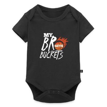 Basket-ball frère sœur basketteur cadeau - Body à manches courtes Premium Bébé - noir - Devant