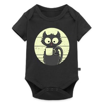 Coffee Cat - Baby Premium short-sleeve bodysuit - black - Front
