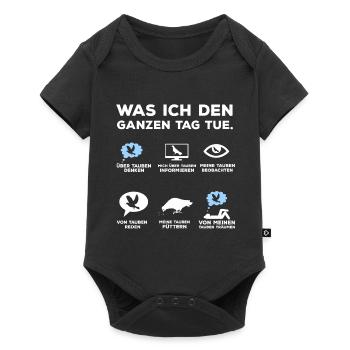 Taubenzüchter Tauben Geschenk Taube Taubenzucht - Baby Premium Kurzarmbody - Schwarz - Vorne