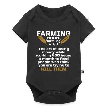 farming farmer - Baby Premium short-sleeve bodysuit - black - Front