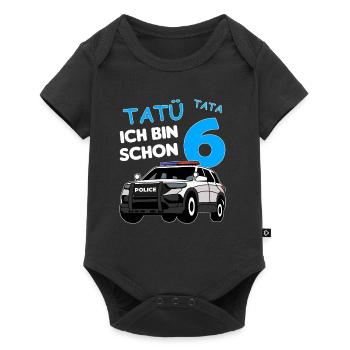 Ich bin schon 6 | 6. Geburtstag Polizei Jungen - Baby Premium Kurzarmbody - Schwarz - Vorne