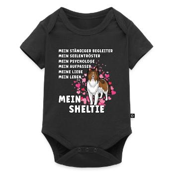 Mein Sheltie Hundehalter Hundeliebhaber - Baby Premium Kurzarmbody - Schwarz - Vorne