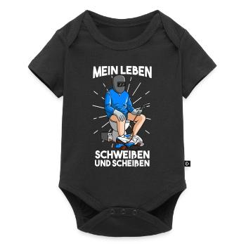 Scheißen Schweißen Schweißer Toilette Schweißgerät - Baby Premium Kurzarmbody - Schwarz - Vorne
